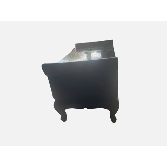 Late 20th Century Black Lacquer Hand Painted Asian Wedding/Jewelry Chest - Picture 5 of 7